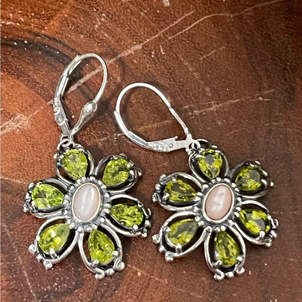 Carolyn Pollack Sterling Botanical Bliss Flower earrings